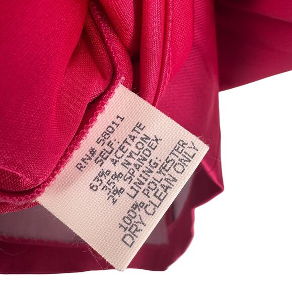 David Meister Satin Cocktail Sheath Midi Dress Pink Size 4 - Picture 7 of 8